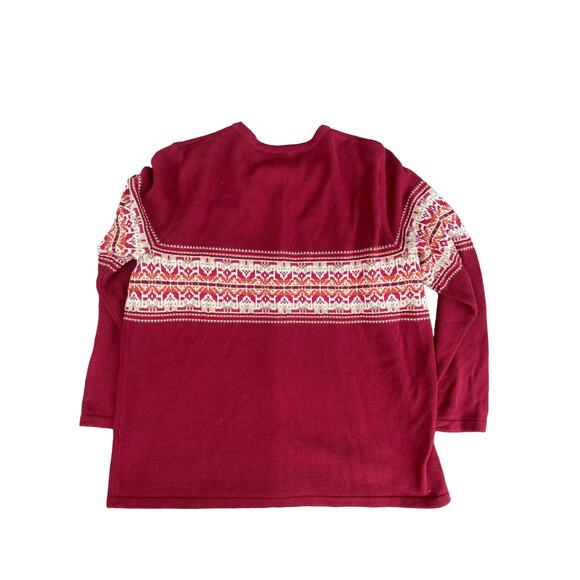 Vtg Cherokee Women’s X 14 16w V-Neck red White Button Down Cardigan Sweater Xmas - Picture 4 of 5